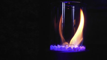 HyggeFlamme to go, Hyggelounge, borddekoration, blå led lys, god stemning, stilfuld